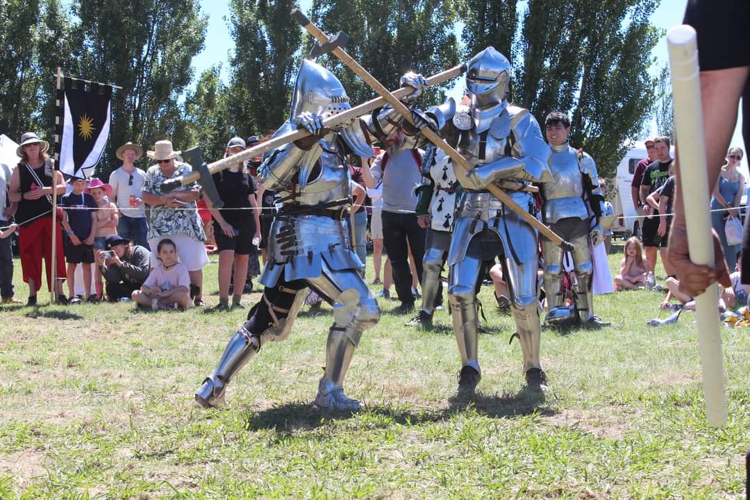 Armoured foot combat demonstration